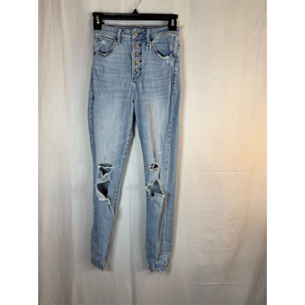 Abercrombie & Fitch Jeans Womens Size 26 Blue Light Wash High Rise Skinny - Picture 3 of 15